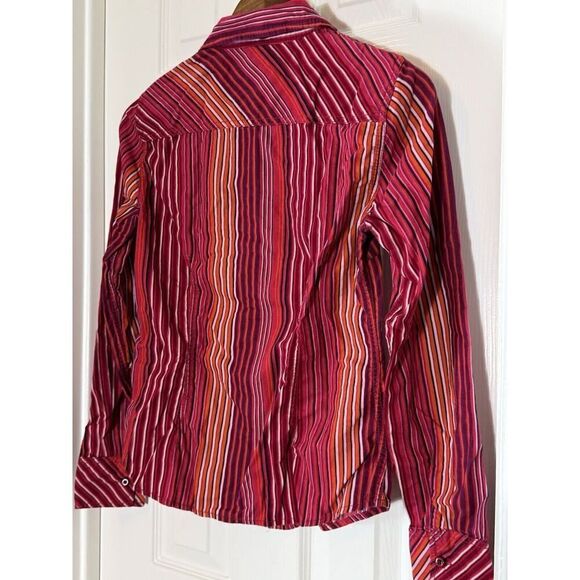 Tommy Hilfiger Women's Multicolor Button Down Shirt Hippie 70s Velvet Small - Picture 4 of 6
